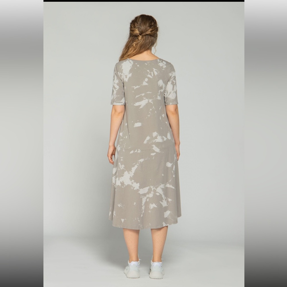 LUUKAA Earth Gray Shirt Tunic Dress Stone Lagenlook Layered Oversized boho US 16 - Picture 2 of 16